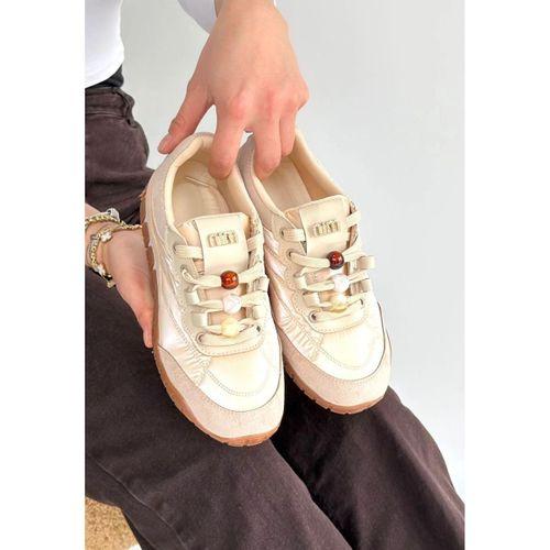 Tues Bej Nubuk Bağcıklı Spor Ayakkabı