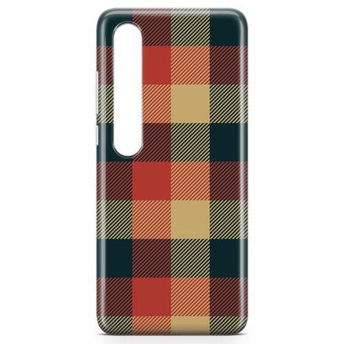 Xiaomi Mi 10 Kılıf Retro Kumaş Kırmızı Arka Kapak Koruma Desenli Full Koruyucu