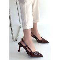 Hoost Bordo Rugan Topuklu Ayakkabı