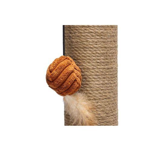 Beeztees DBL Kedi Tırmalama ve Oyuncağı, Toprak Rengi, 35x35x50cm