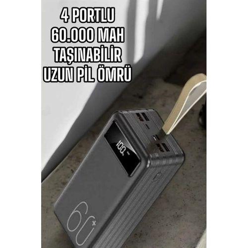 Powerbank 60.000 Mah Dijital Göstergeli 4 Portlu Taşınabilir