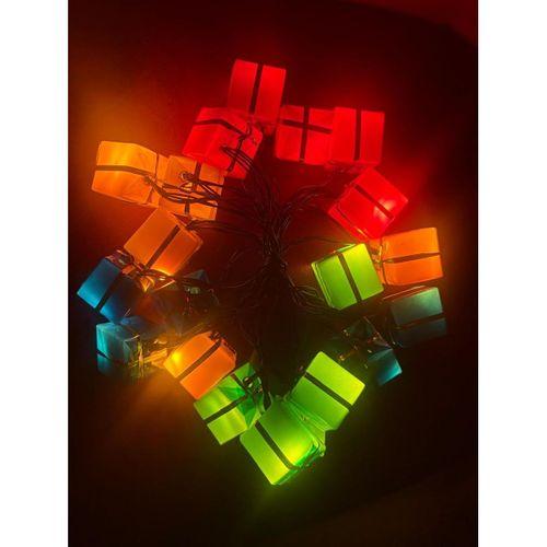 4 Metre 20 Led Pilli 2 Kademeli Hediye Kutusu Yılbaşı Ağacı Süsü Led Işık