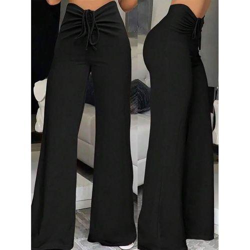 Kadın Yüksek Bel önden Büzgülü Ispanyol Ithal Krep Pantolon