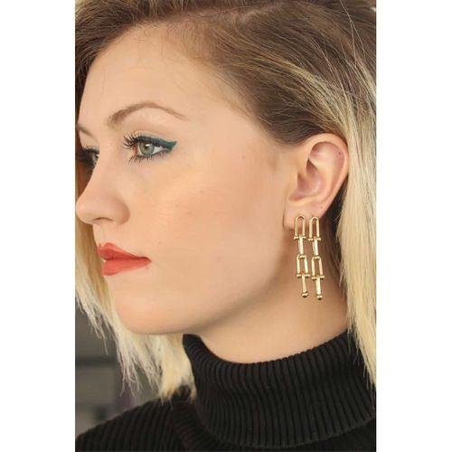 Dore Renk Sallantı Çelik Kadın Çelik Küpe