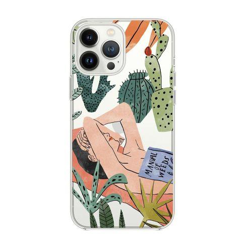 iPhone 13 Pro Max Manual of Weeds Desenli Premium Silikonlu Şeffaf Telefon Kılıfı