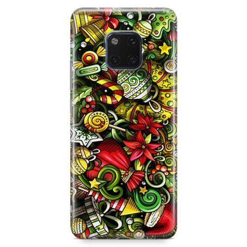 Huawei Mate 20 Pro Kılıf Ev Süsleri Doodle Arka Kapak Koruma Desenli Full Koruyucu