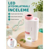 Çocuklar İçin Taşınabilir Bilim Mikroskobu 80x-200x Büyütme Ve Led Aydınlatma
