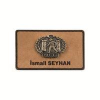 METİ Deri İsimlik - Metal Rozetli - Arkası Cırtlı