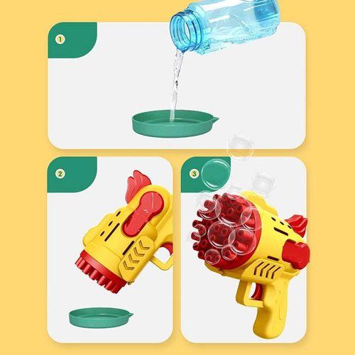 LED LİGHT 29 HOLES BUBBLES GUN 29 DELİKLİ ÇOKLU KÖPÜK ATAN TABANCA SARI KÖPÜK TABANCASI PİLLİ TABANCA