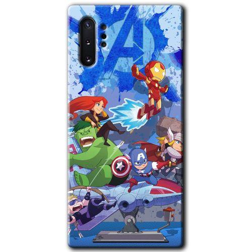 Potkal Hediye Fabrikası Samsung Galaxy Note 10 Plus HD Baskılı Kılıf + 9D Tam Ekran Koruyucu - Avengers Cartoon