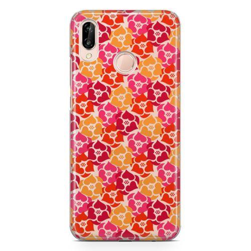 Huawei Nova 3e Kılıf Sevimli Kalpler Arka Kapak Koruma Desenli Full Koruyucu