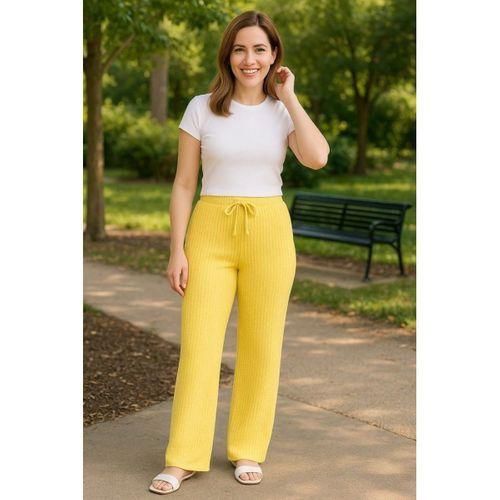Kadın Beli Lastikli Pol Paça Pantolon