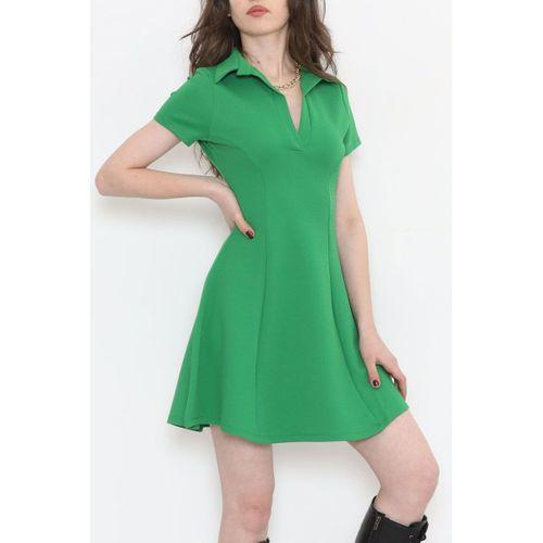 Polo Yaka Gipeli Elbise Yeşil