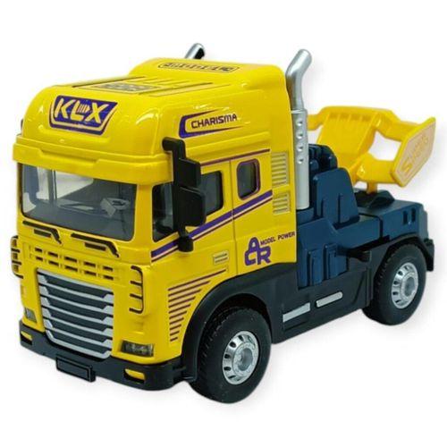 Metal Tır 1:24 - Sesli Işıklı Tır 13 cm - Sarı