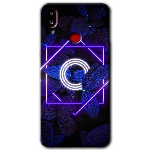 MRCİLETİSİM Samsung Galaxy A10s Kılıf HD Desen Baskılı Arka Kapak + Temperli Cam - Dark Neon Yaprak O Harfi