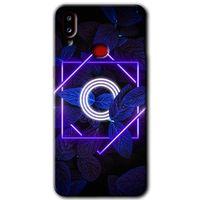 MRCİLETİSİM Samsung Galaxy A10s Kılıf HD Desen Baskılı Arka Kapak + Temperli Cam - Dark Neon Yaprak O Harfi
