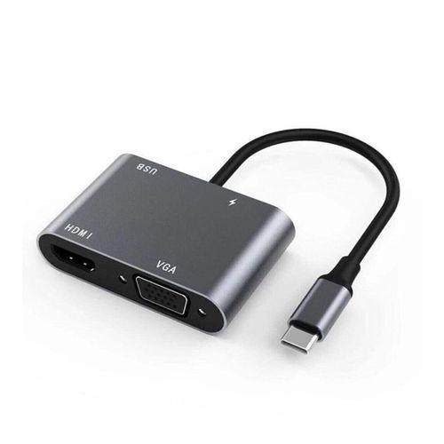 Global 4in1 Type-C to HUB PD 100W+HDTV+VGA+UsbA Dönüştürücü Adaptör