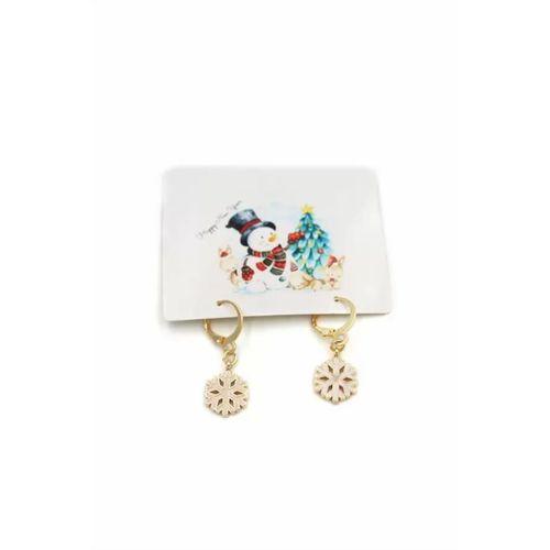 Kar Tanesi Yılbaşı Küpe - Altın