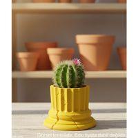 Sari Klasik Sutun Form Mini Dekoratif Saksi 7 Cm Masa Ustu Ofis Dekoru