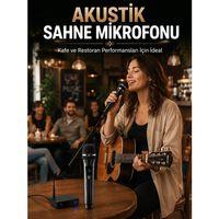 Çift Kablosuz El Mikrofonu Net Ses Kalitesi Ve Dijital Gösterge