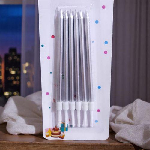 YÜKSEK KALİTE 12 ADET PARLAK METALİK GÜMÜŞ MUM 14 CM METALİK GÜMÜŞ PASTA MUMU GÜMÜŞ DOĞUM GÜNÜ MUMU