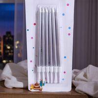 YÜKSEK KALİTE 12 ADET PARLAK METALİK GÜMÜŞ MUM 14 CM METALİK GÜMÜŞ PASTA MUMU GÜMÜŞ DOĞUM GÜNÜ MUMU