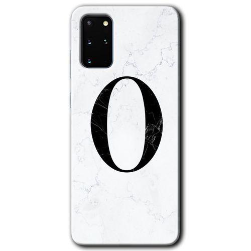 Galaxy S20 Plus Kılıf HD Desen Baskılı Arka Kapak - Beyaz Mermer Desenli O Harfi + Kırılmaz Cam