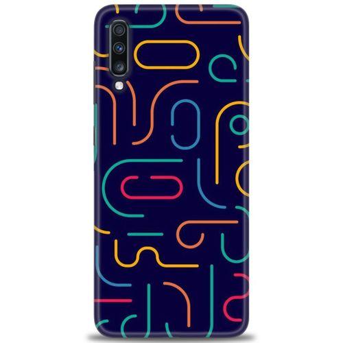 Samsung Galaxy A70 Kılıf HD Baskılı Kılıf - Renkli Çubuklar + Tam Ekran Koruyucu