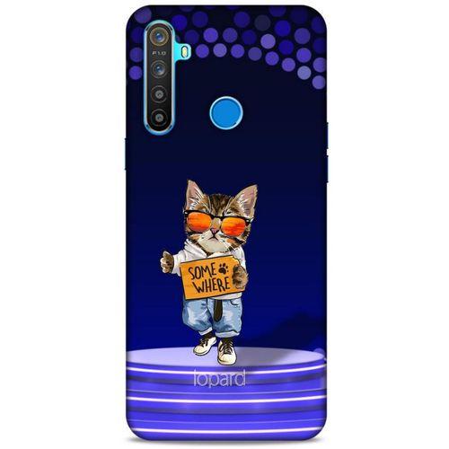 Oppo Realme 5i Kılıf FunnyMaX (42) Rugged Armor Kılıf Kedili Mor