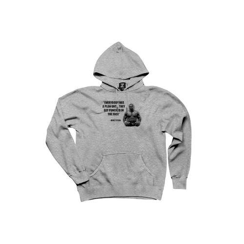 Mike Tyson Fighter Quote Gri Kapşonlu Sweatshirt Hoodie