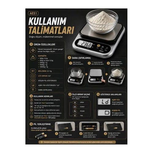 Dijital Mutfak Ve Kahve Tartısı Hassas Gram Terazisi Paslanmaz Çelik Lcd Ekran Çoklu Ölçüm G/oz 10 Kg Kapasite