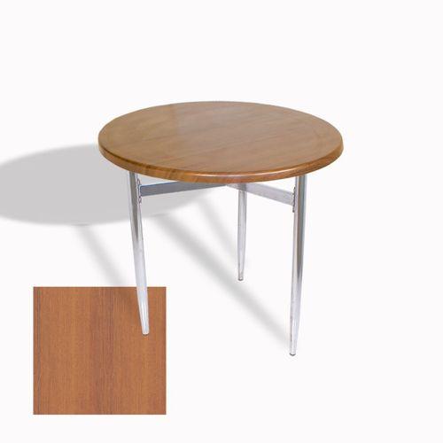 Dockers Venedik Masa Yuvarlak Çap 70 kromnikel (Werzalit, Wermodin veya Allzalit Tabla) - Koyu Ahşap