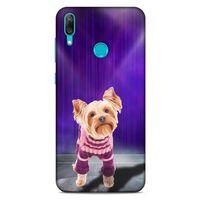 Huawei Y7 2019 Kılıf Köpek Kıyafetleri (13) Silikon Kap Yorkshire Terrier Kazak
