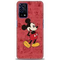 Oppo A55 Kılıf HD Baskılı Kılıf - Kırmızı Mickey + Tam Ekran Koruyucu