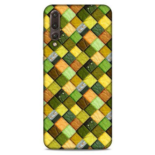 Huawei P20 Pro Kılıf Patchwork (49) Ultra Silikon Kılıf Sarı Yeşil