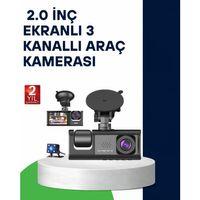 Üç Kameralı Araç Kamerası Full Hd Gece Görüş  G-sensör
