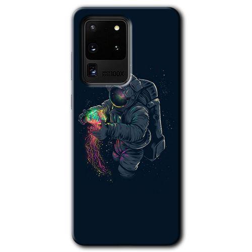 Potkal Hediye Fabrikası Samsung Galaxy S20 Ultra Kılıf HD Desen Baskılı Arka Kapak - Astronot Kıyafeti