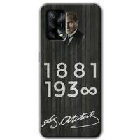 Oppo A74 Kılıf Baskılı Kapak - Atatürk Ahşap İmza + 5D Tam Kaplayan Cam
