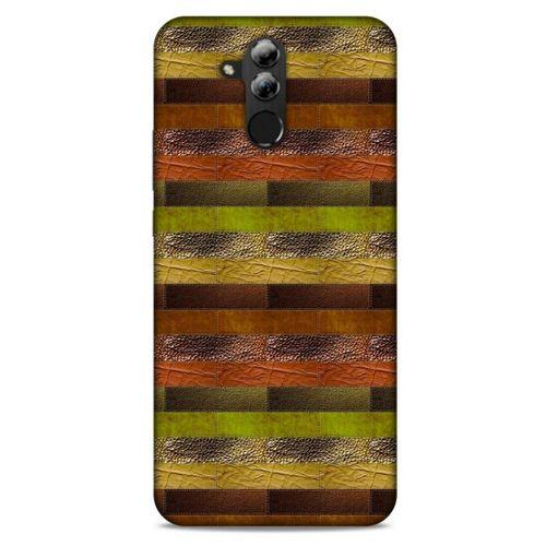 Huawei Mate 20 Lite Kılıf Patchwork (48) Bumper Kılıf Kahve Yeşil