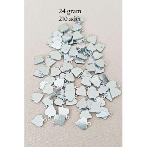 Oya Abiye Bileklik Kolye Pleksi Metalik Plastik Pul Gümüş Renk 24 gram 210 adet - BNC590