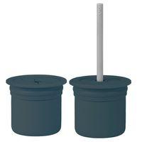 OiOi OiOi Ham+Hüp Pipetli Silikon Bardak Seti Deep Blue / Powder Grey