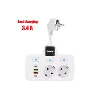 Vtn-503 Akım Korumalı Duvar Tipi Priz 2x Usb 2x Priz Typce 20w