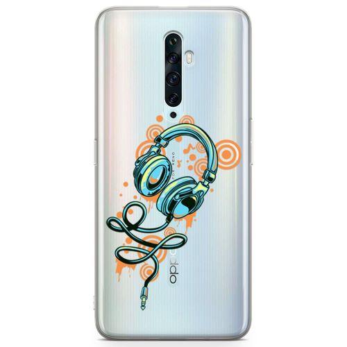 Oppo Reno2 Z 2019 Kılıf Dj Kulaklığı Arka Kapak Koruma Desenli Full Koruyucu