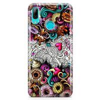 Huawei Y9 2019 Kılıf Donut Doodle Arka Kapak Koruma Desenli Full Koruyucu