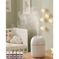 Kompakt Mini Hava Nemlendirici 5 Esans Hediyeli Led Işıklı Usb Aromaterapi Cihazı