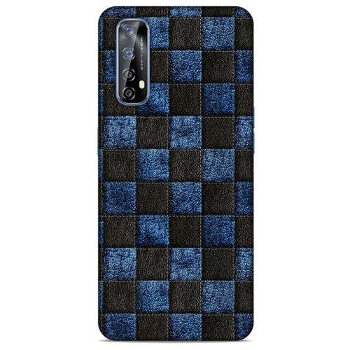 Huawei P Smart 2021 Kılıf Patchwork (9) Kılıf Siyah Mavi