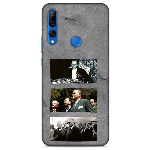 Huawei Y9 Prime 2019 Kılıf Atatürk (12) Koruyucu Silikon Gri