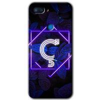 Xiaomi Mi 8 Lite Kılıf HD Desen Baskılı Arka Kapak - Dark Neon Yaprak Ç Harfi + Kırılmaz Cam