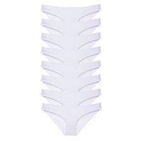 8 Adet Süper Eko Set Likralı Kadın Slip Külot Beyaz