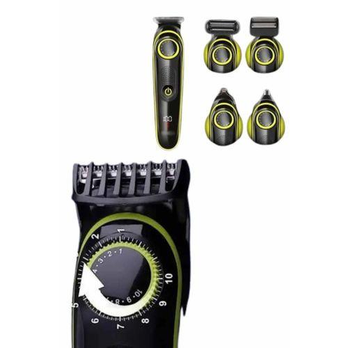 5 Başlıklı Şarjlı Tıraş Makinesi Led Ekran Saç Sakal Ense Tıraşına Uygun Bakım Seti